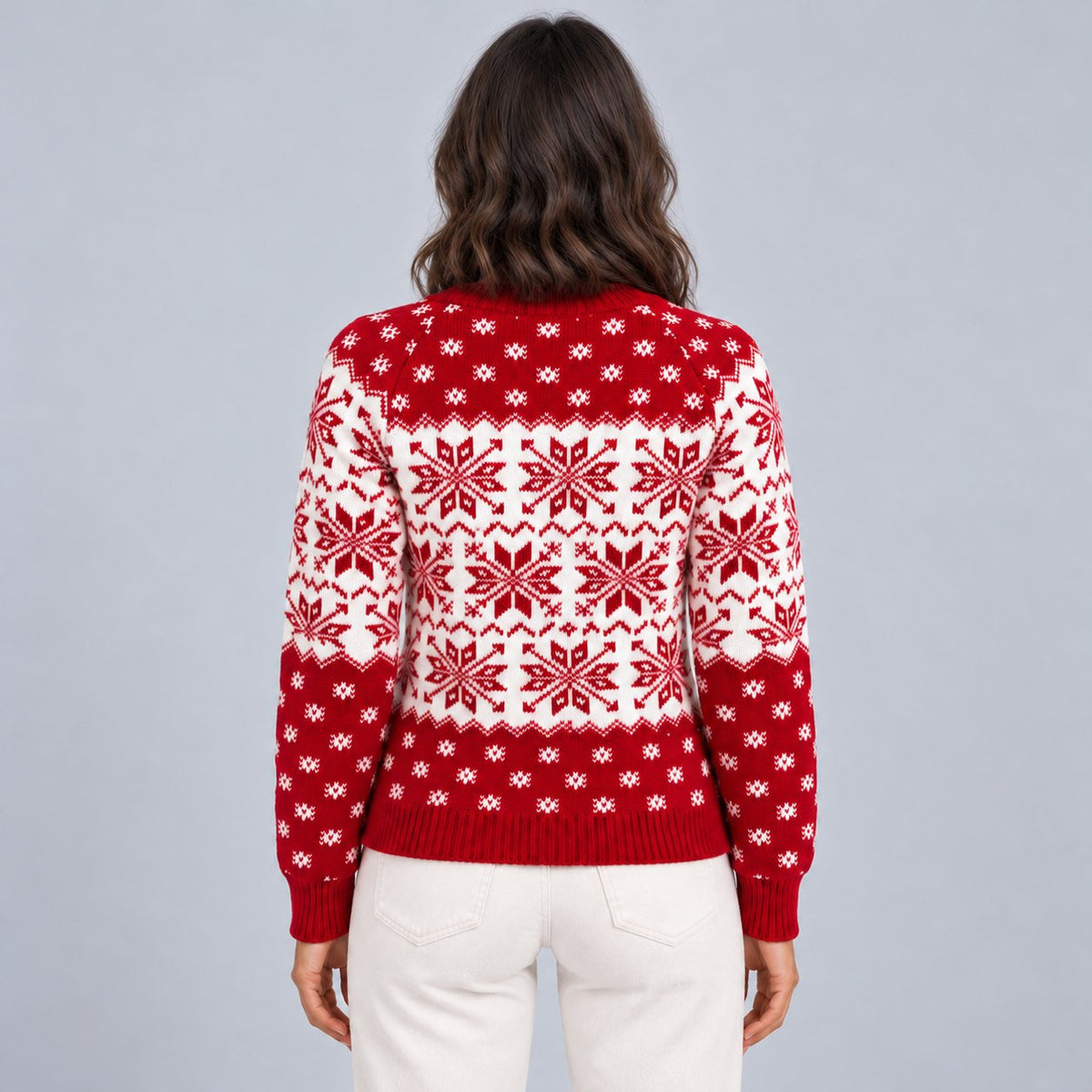 Women's Relaxed Snowflake Fair Isle Christmas Jumper