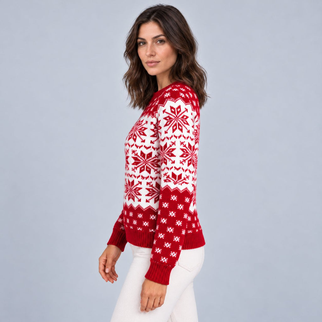 Women's Relaxed Snowflake Fair Isle Christmas Jumper