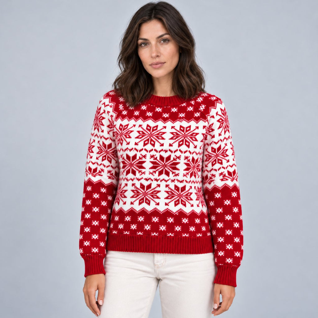 Women's Relaxed Snowflake Fair Isle Christmas Jumper