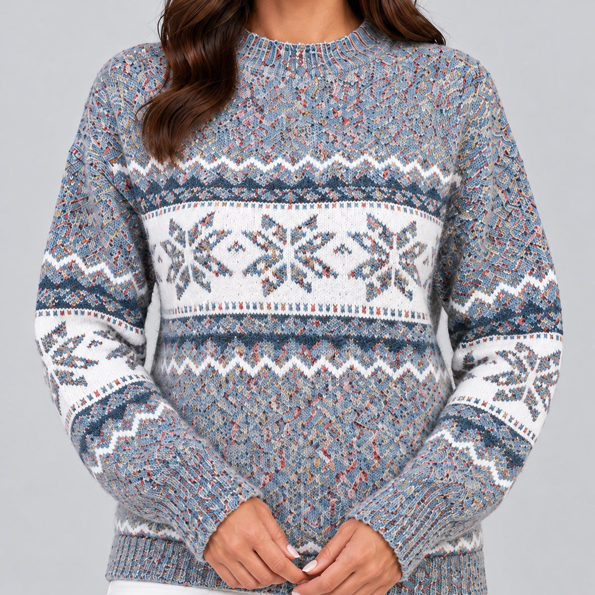Women's Charming Snowflake Fair Isle Crew Neck Jumper