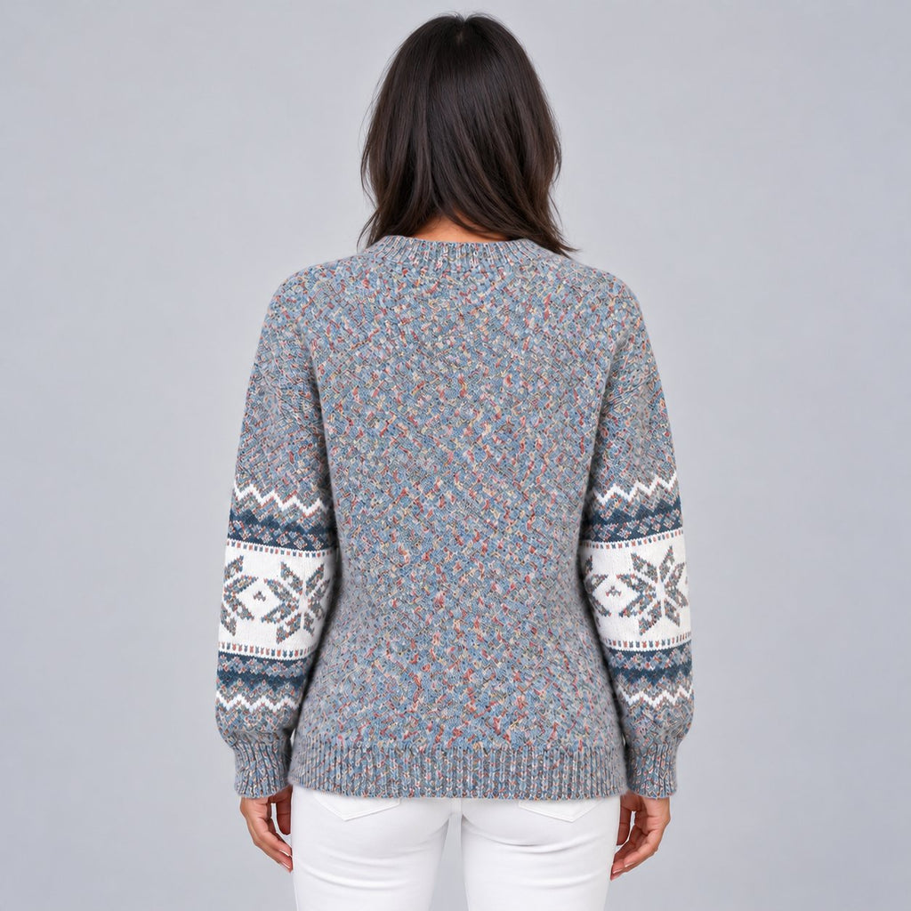 Women's Charming Snowflake Fair Isle Crew Neck Jumper