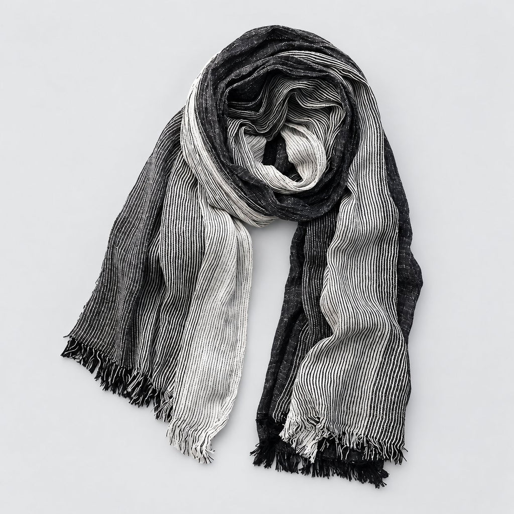 Men's Relaxed Crinkle Two-Tone Scarf