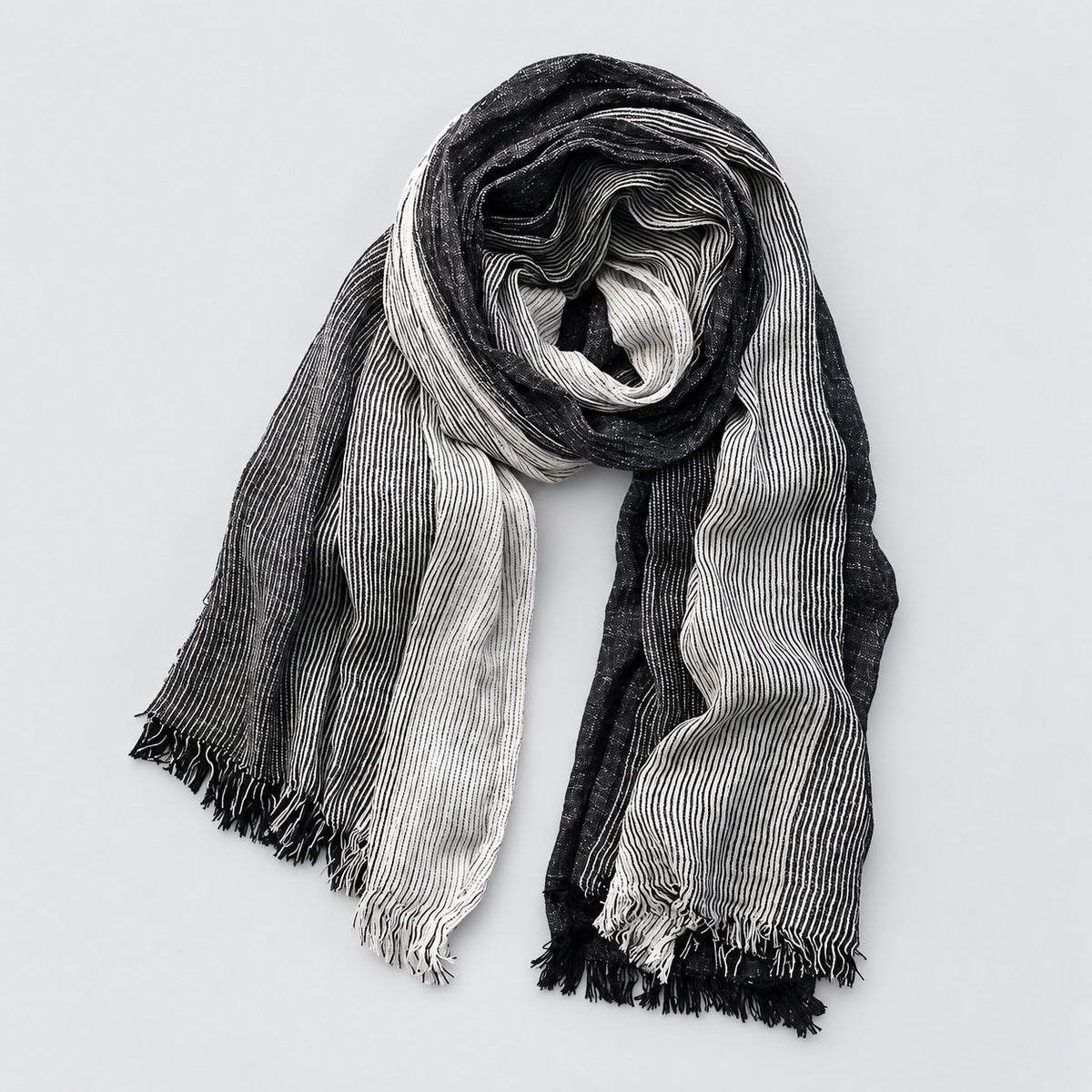 Men's Relaxed Crinkle Two-Tone Scarf