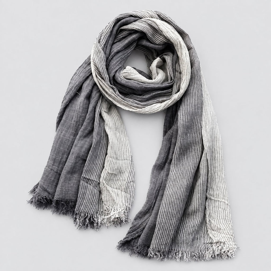 Men's Relaxed Crinkle Two-Tone Scarf