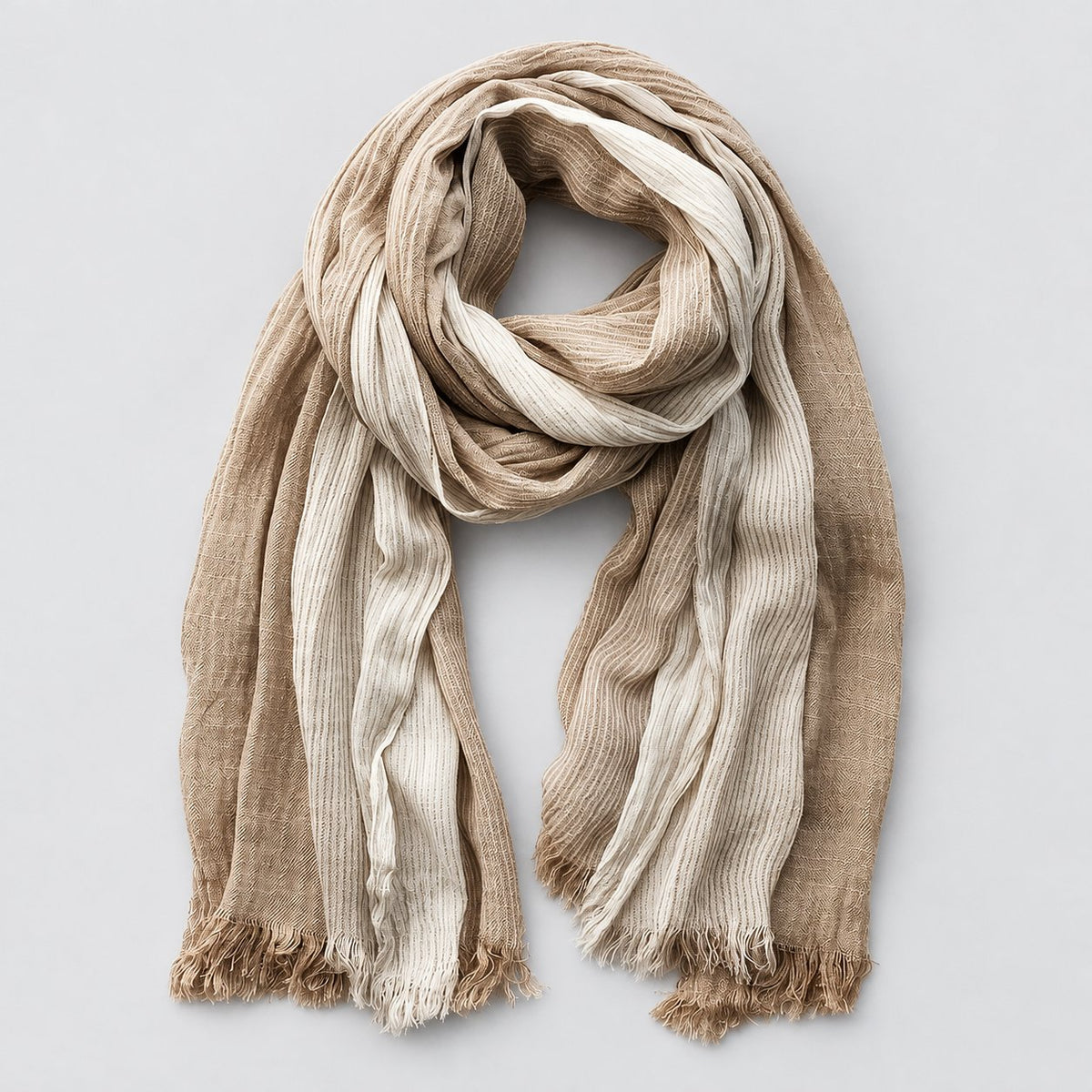 Men's Relaxed Crinkle Two-Tone Scarf