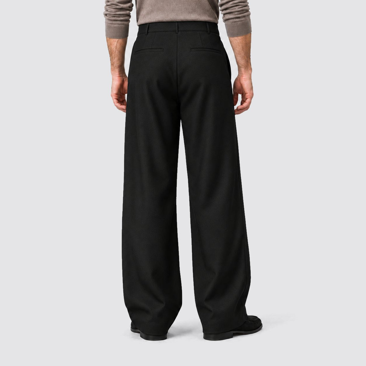 Men's Smart Front Pleat Wide Leg Trousers