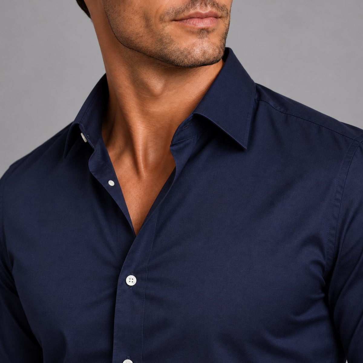 Men's Sophisticated Slim Fit Satin-Look Stretch Shirt