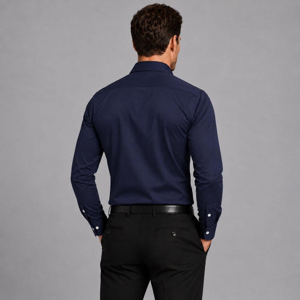 Men's Sophisticated Slim Fit Satin-Look Stretch Shirt