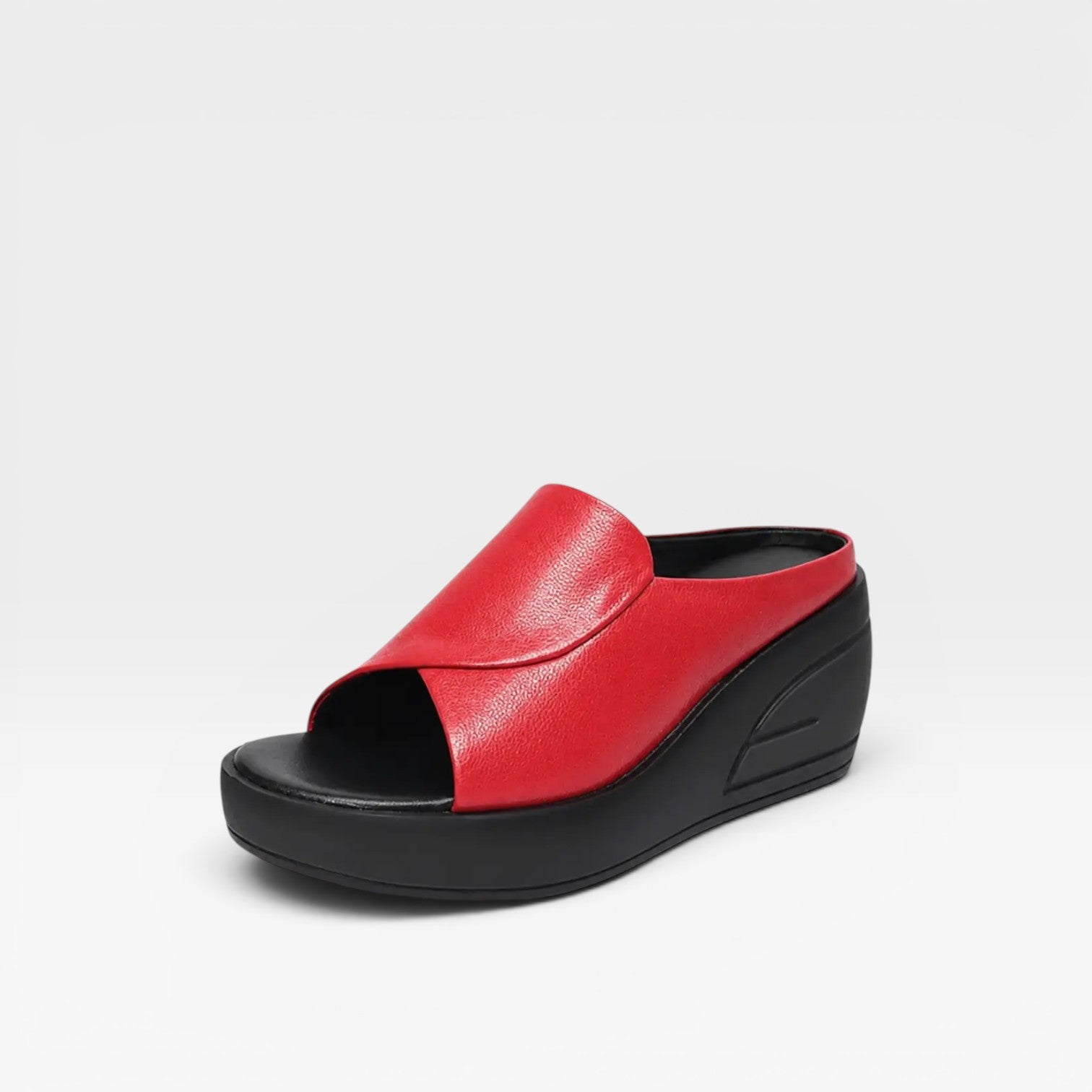 Sandales compensées confortables pour femmes – Mules à enfiler avec plateforme rembourrée