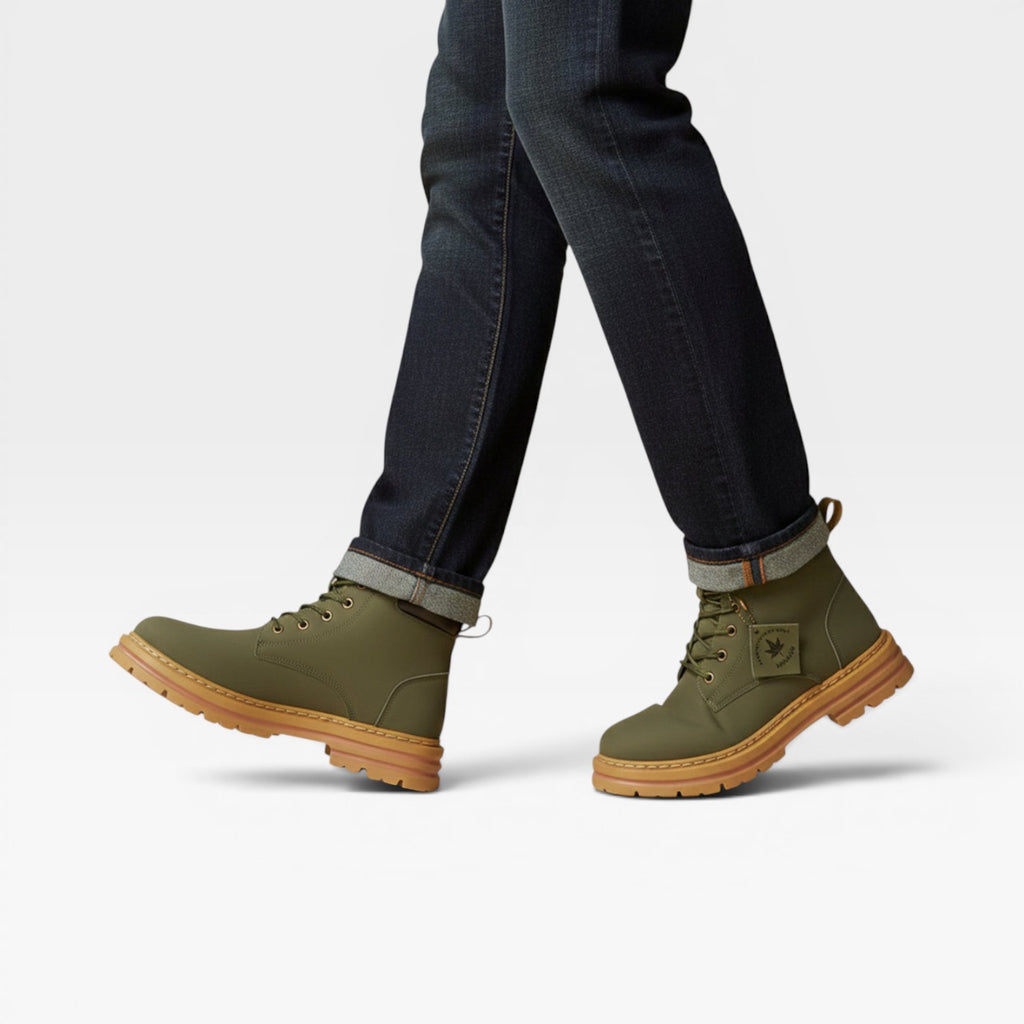 Men's Italian Style Leather Alpine Boots – Rugged Lug Sole Mountain Boots