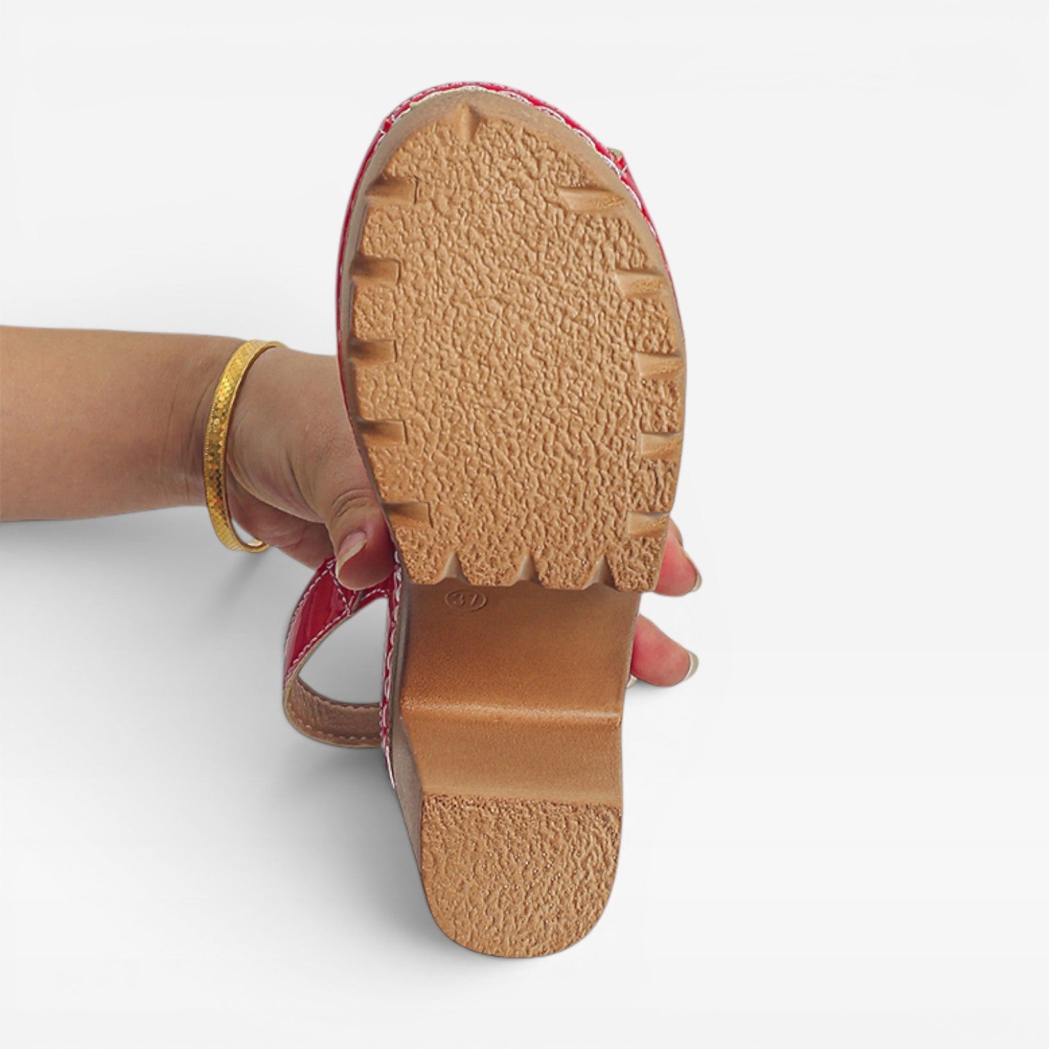 Women's Chunky Platform Heels – Peep Toe Buckle Block Heel Sandals for Special Occasions