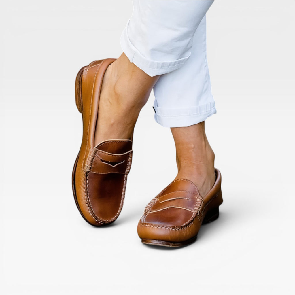 Mocassins classiques en cuir pour femmes – Chaussures élégantes, confortables et faciles à enfiler pour tous les jours