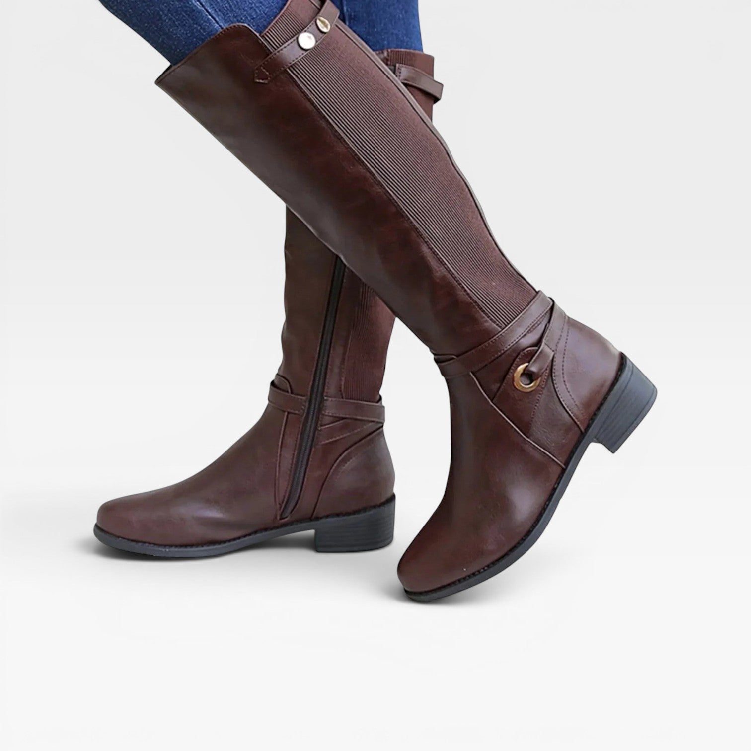 Women's Knee High Boots – Elastic Panel Comfort Boots