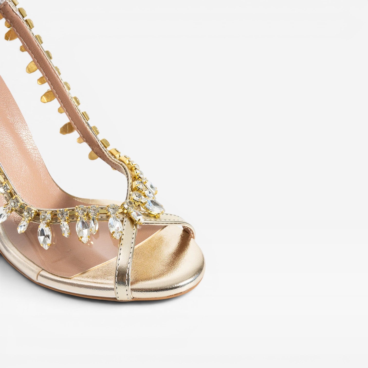 Escarpins à talons chaînes en cristal pour femmes – Talons aiguilles métalliques argentés élégants à lanières pour invitées de mariage et occasions spéciales